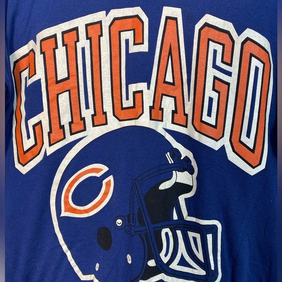 1980s Vintage NFL Chicago Bears Big Spell-Out Reversible Crew Neck Sweatshirt - Picture 4 of 14